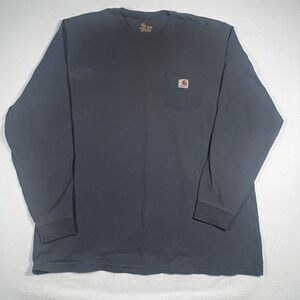 Carhartt Long Sleeve T Shirt‎ XL Tall Pocket Original Fit Blure Gray